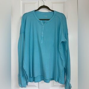 Aerie Sky Blue Long Sleeve Henley